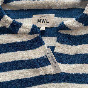 NWT Madewell (MWL) Loop Terry Notched Striped Sweatshirt (Size S)